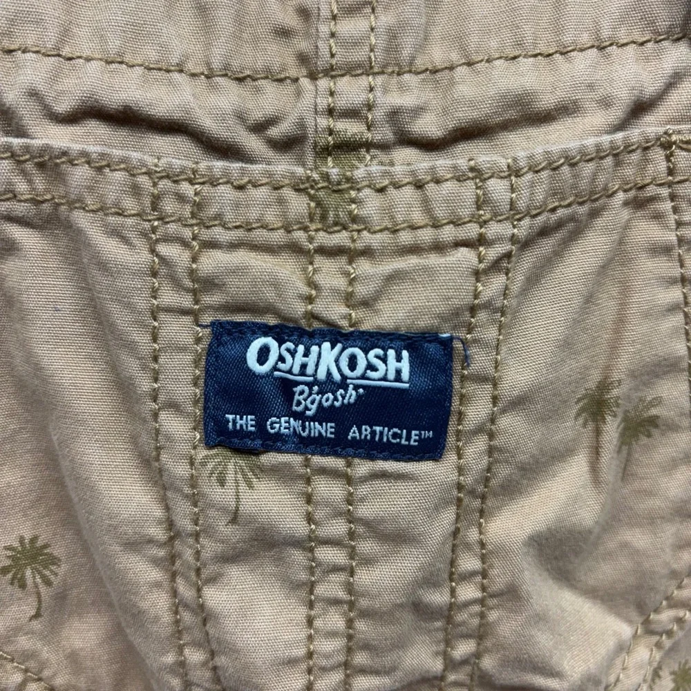 OshKosh B'gosh Kids Brown Palm Tree Print Shortall Overalls Size‎ Toddler